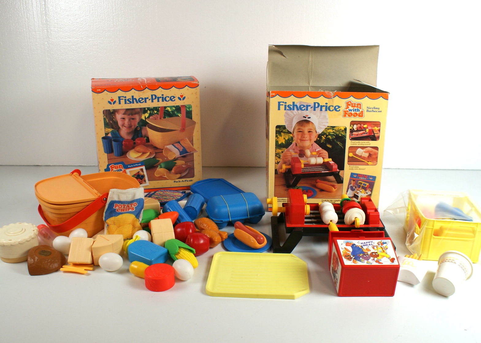 Vintage Fisher Price Pack-A Picnic and Happy Meal Box and More