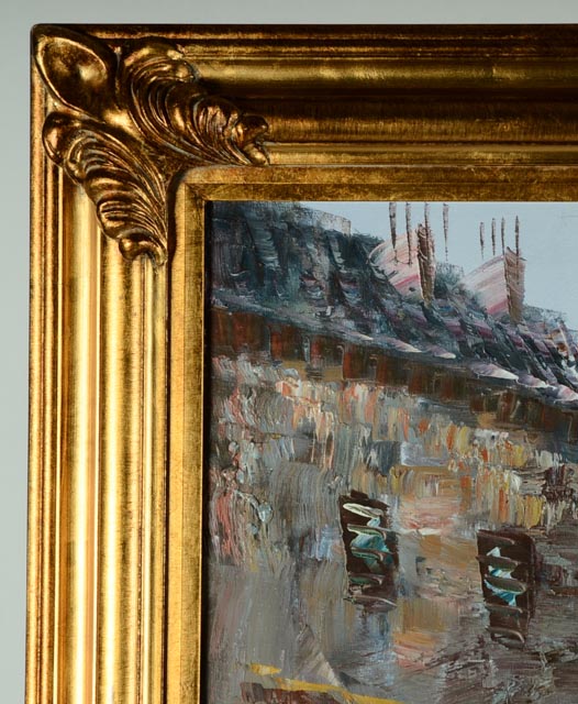 Original Oil Painting - Paris Street Scene by Caroline Burnett