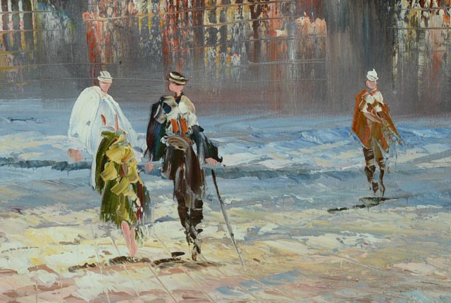 Original Oil Painting - Paris Street Scene by Caroline Burnett