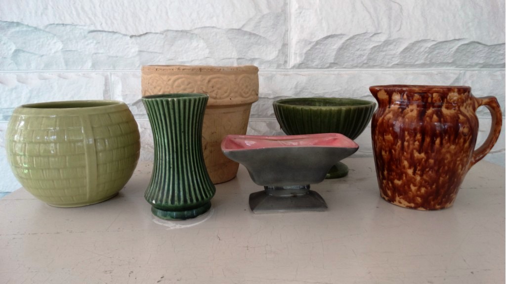 Group of Six Vintage Ceramic Planters