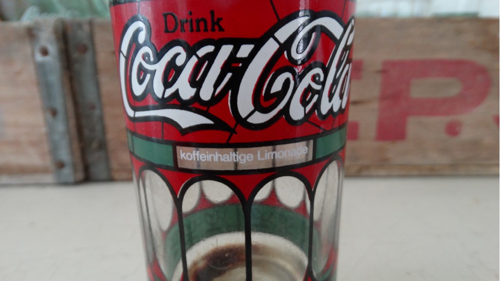 Coke Bottles, Glasses and Wooden Pepsi Trays