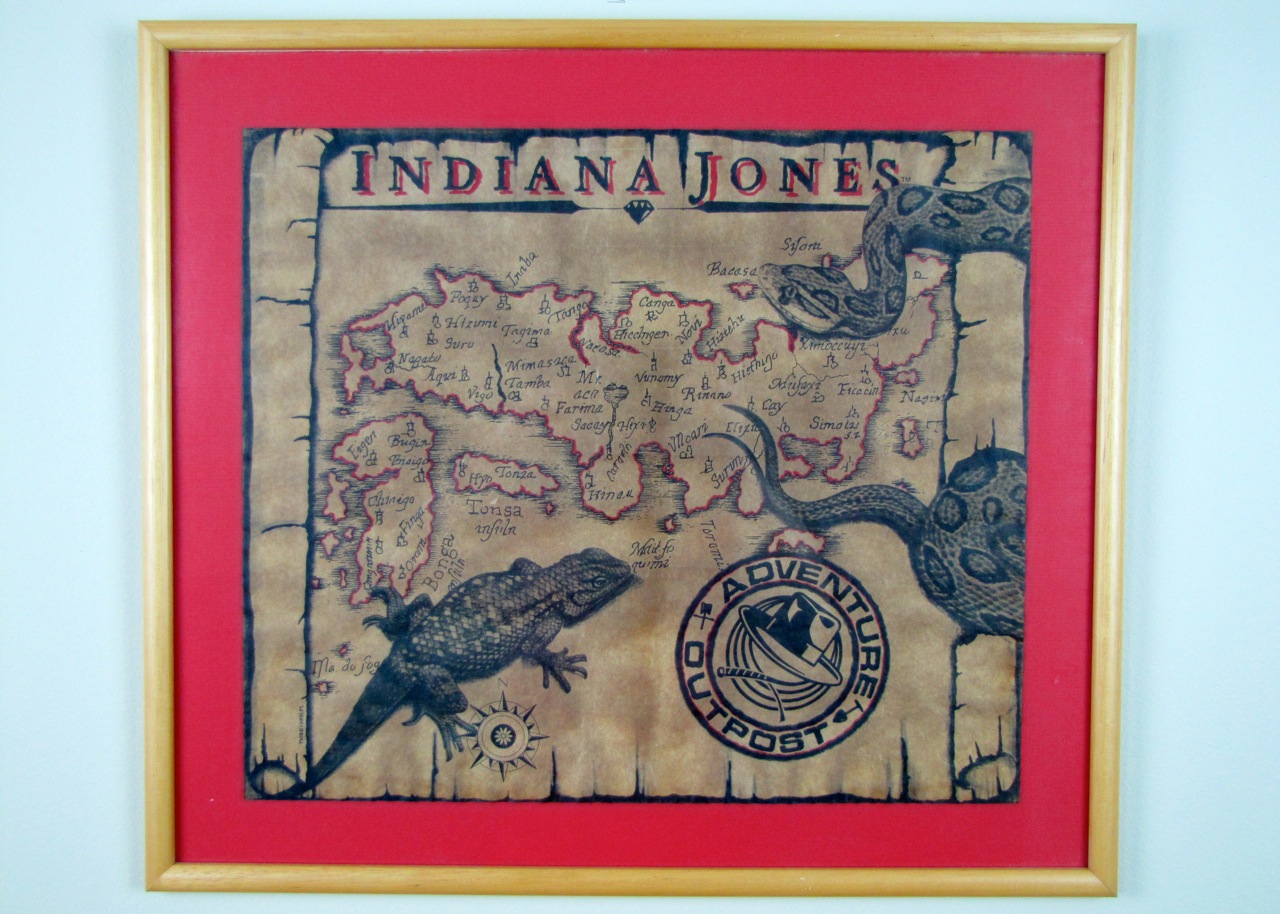 Framed Indiana Jones Map Print