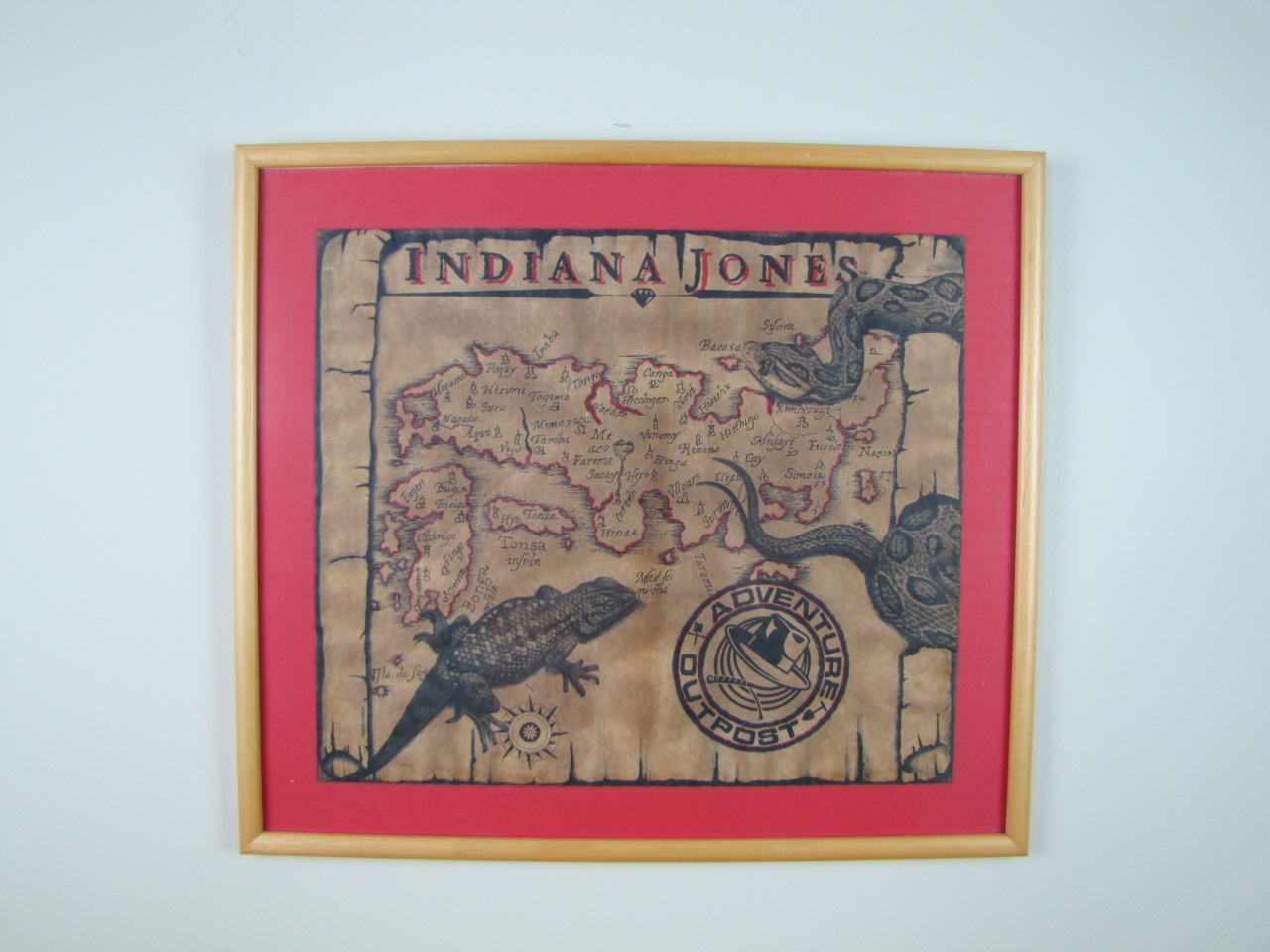 Framed Indiana Jones Map Print