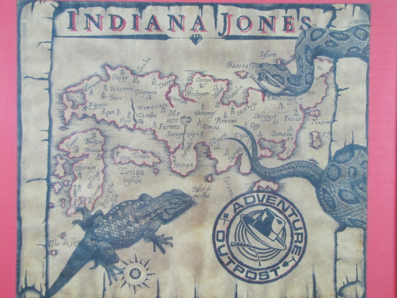 Framed Indiana Jones Map Print