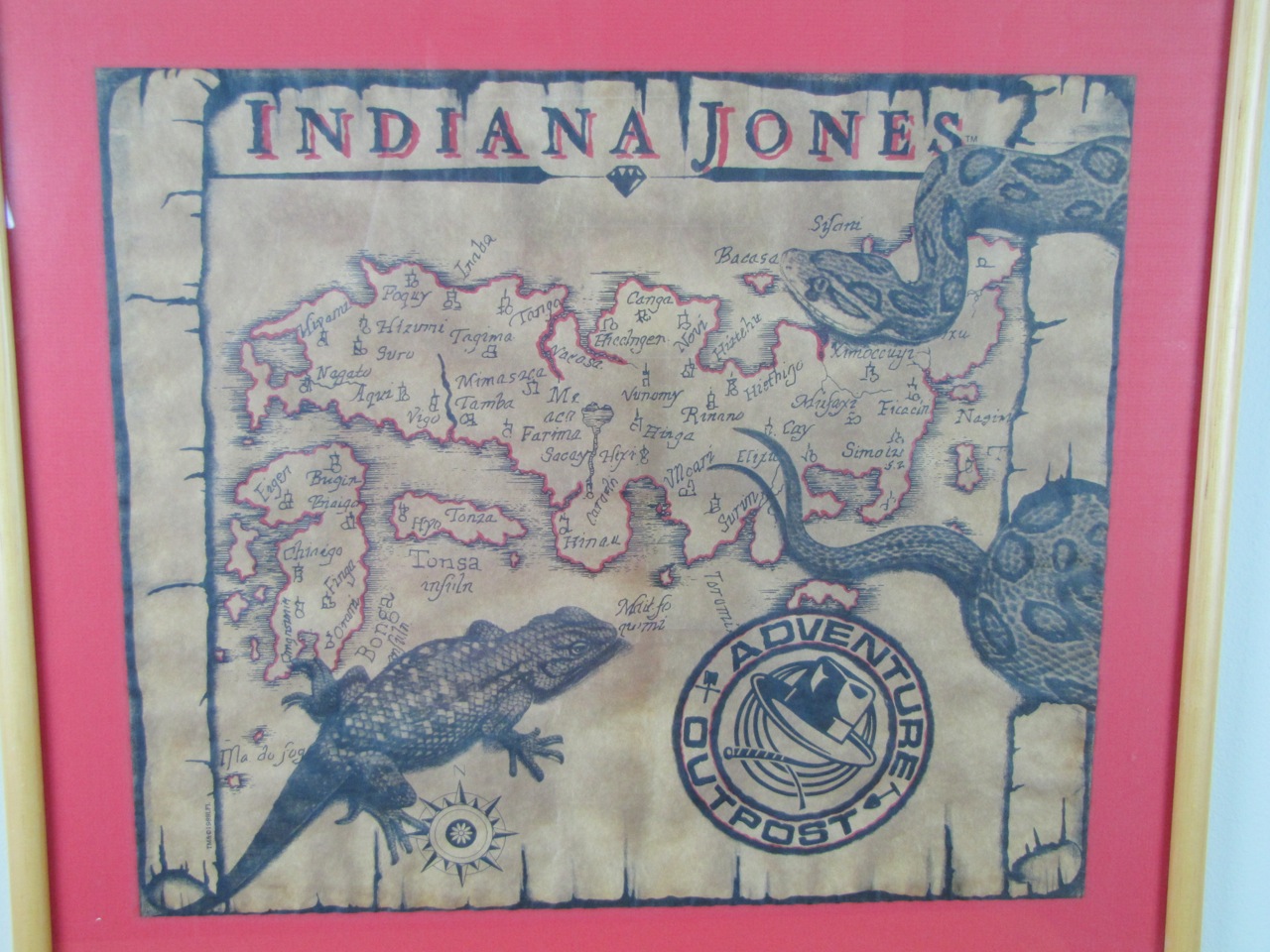 Framed Indiana Jones Map Print
