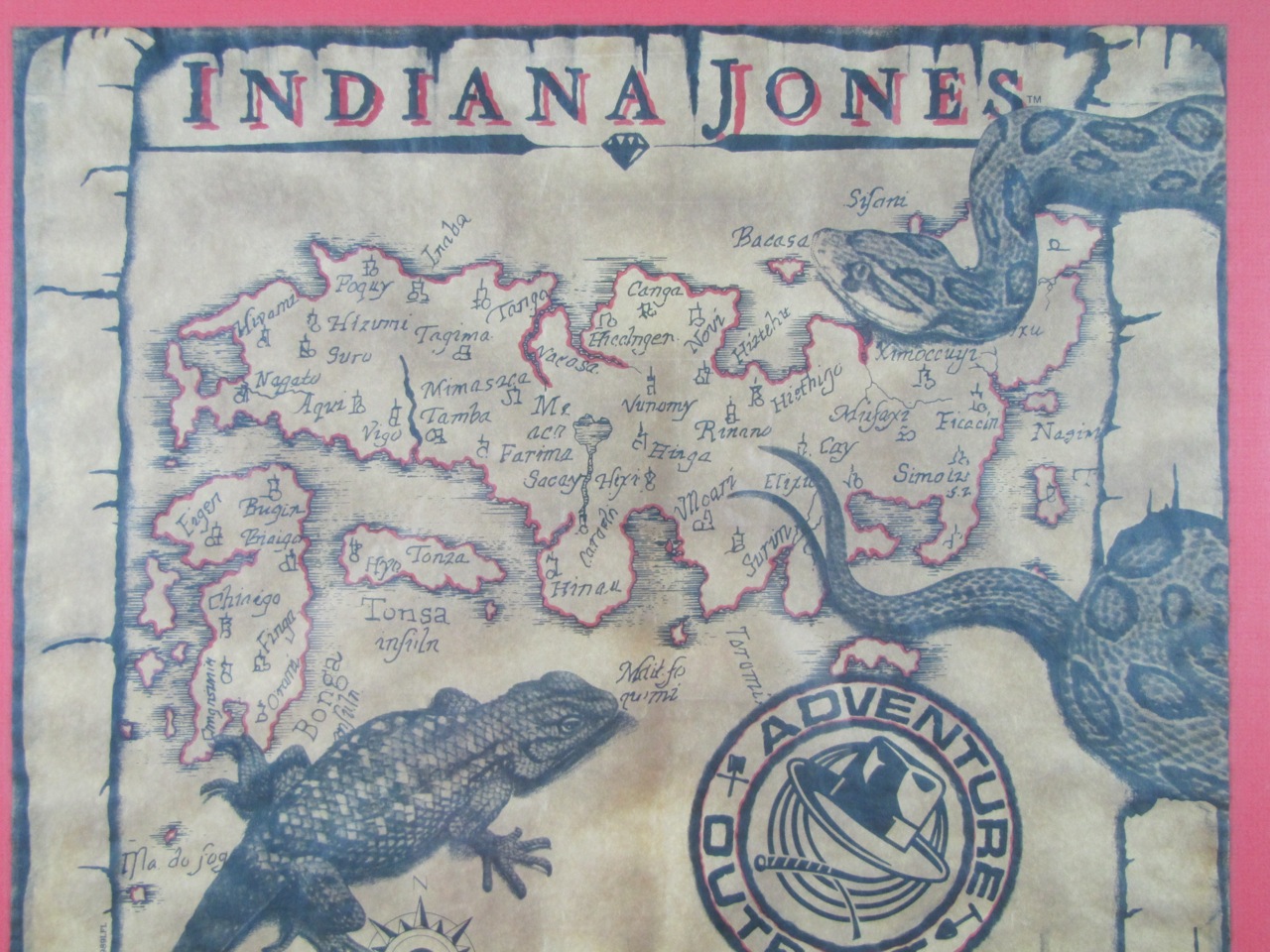 Framed Indiana Jones Map Print