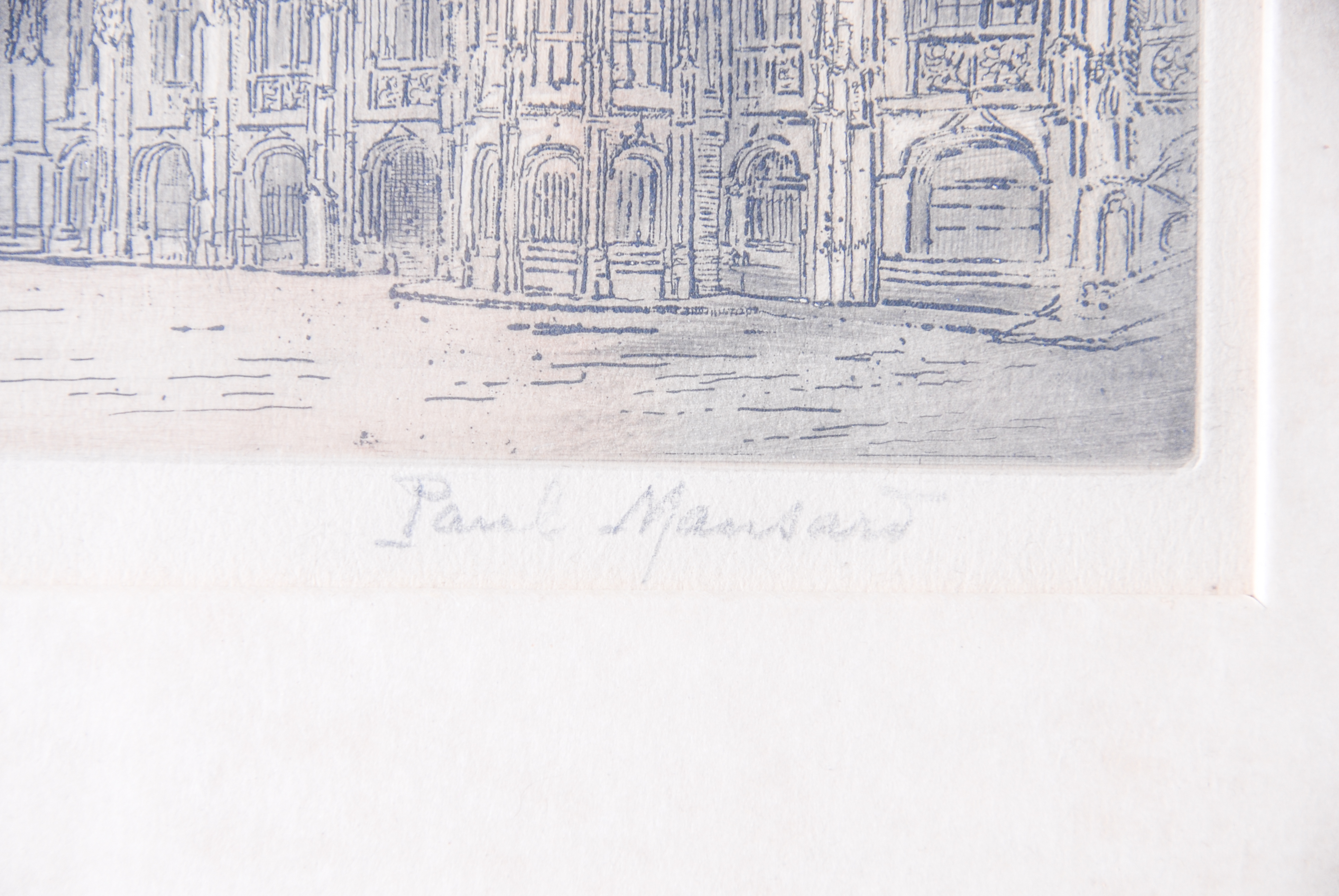 Three Meaningful Hand-Colored Etchings by Paul Mansard, Signed