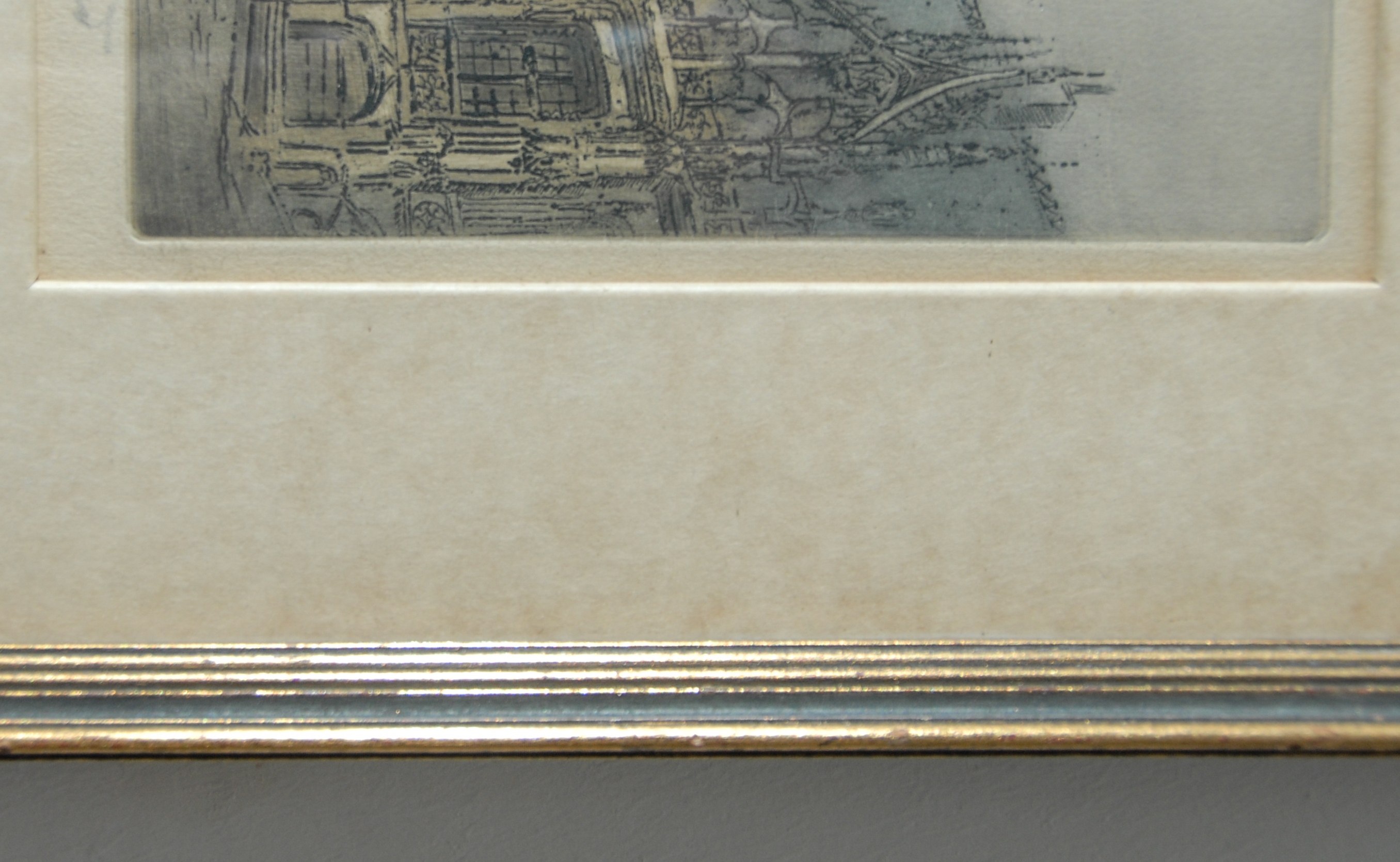 Three Meaningful Hand-Colored Etchings by Paul Mansard, Signed