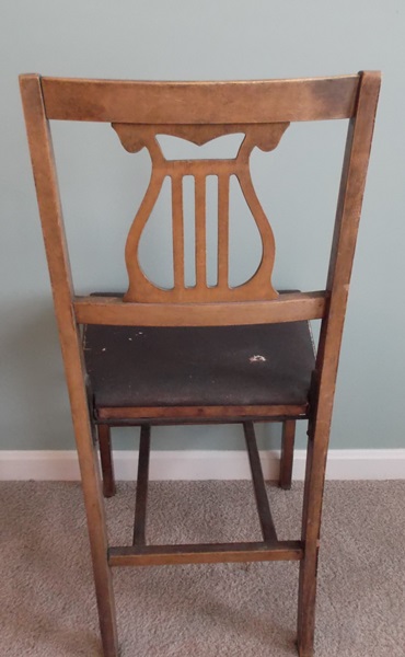 Vintage Lyre Back Folding Chair 