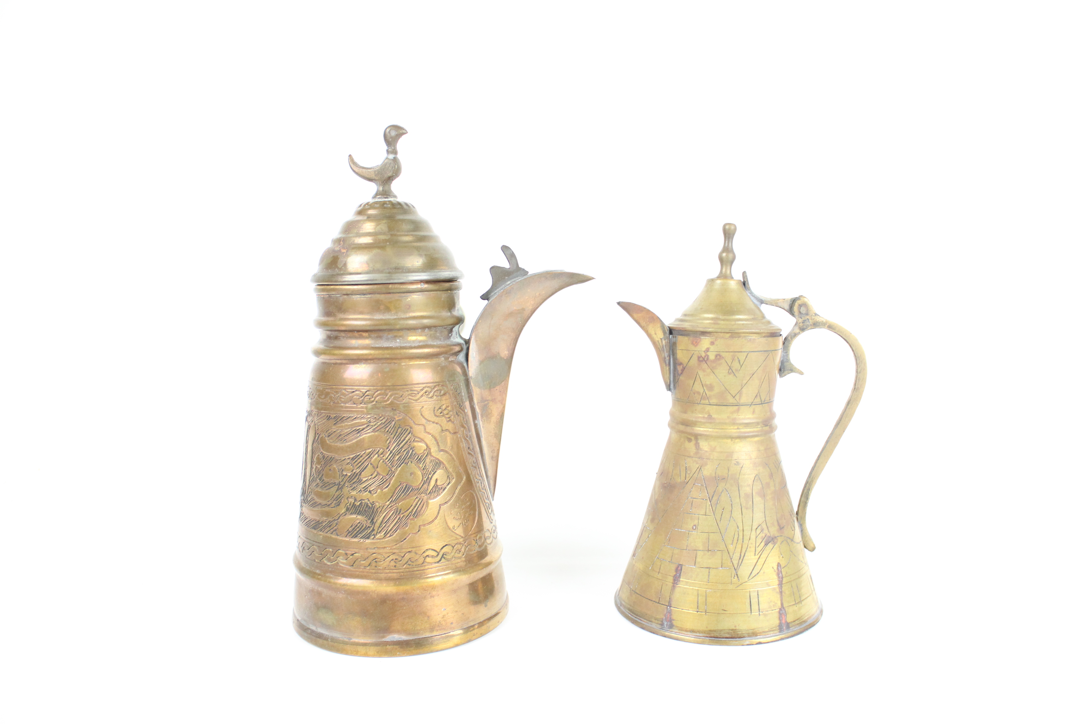 Vintage Iskandar Matar & Sons Nazareth and Brass Serving Pieces
