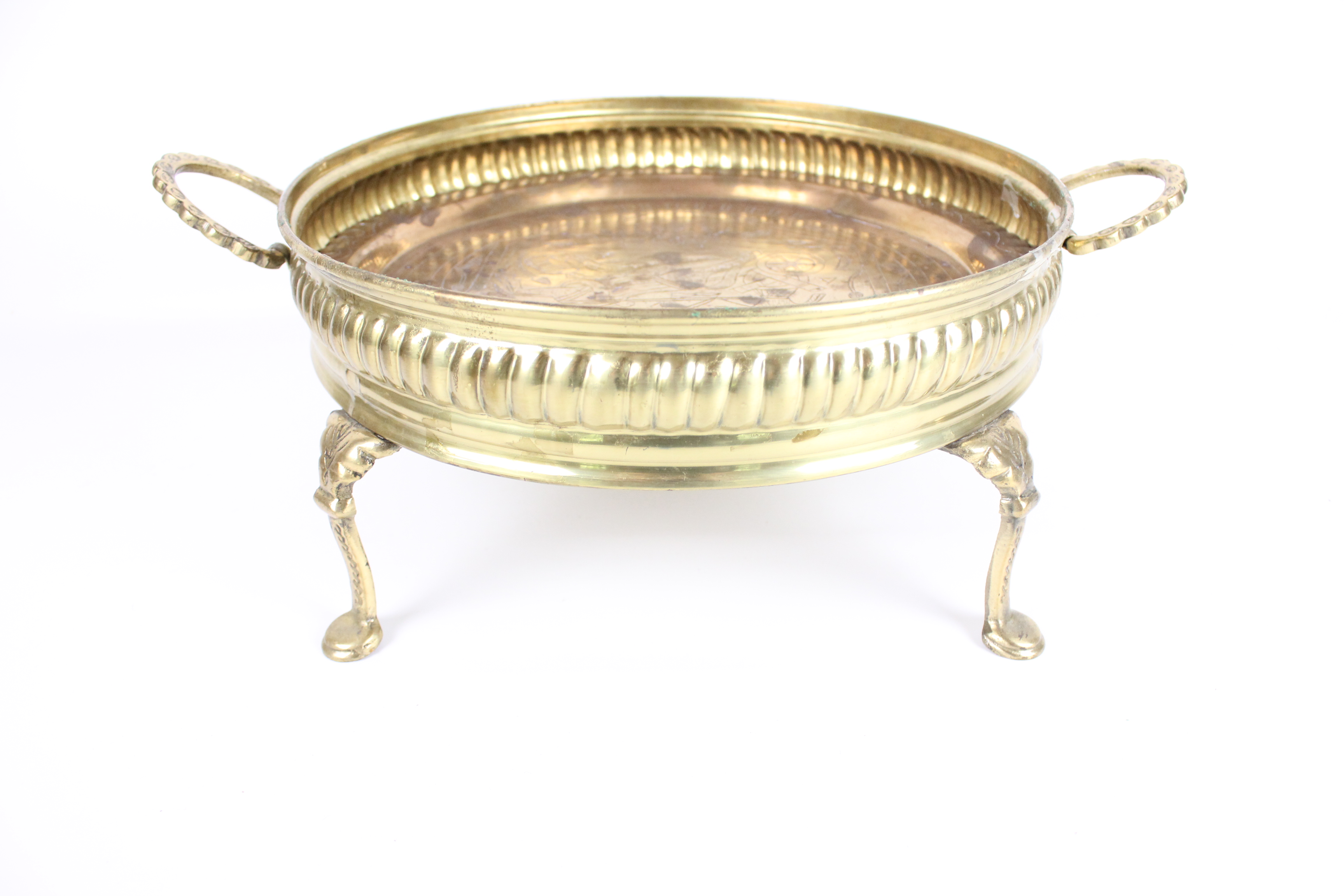 Vintage Iskandar Matar & Sons Nazareth and Brass Serving Pieces