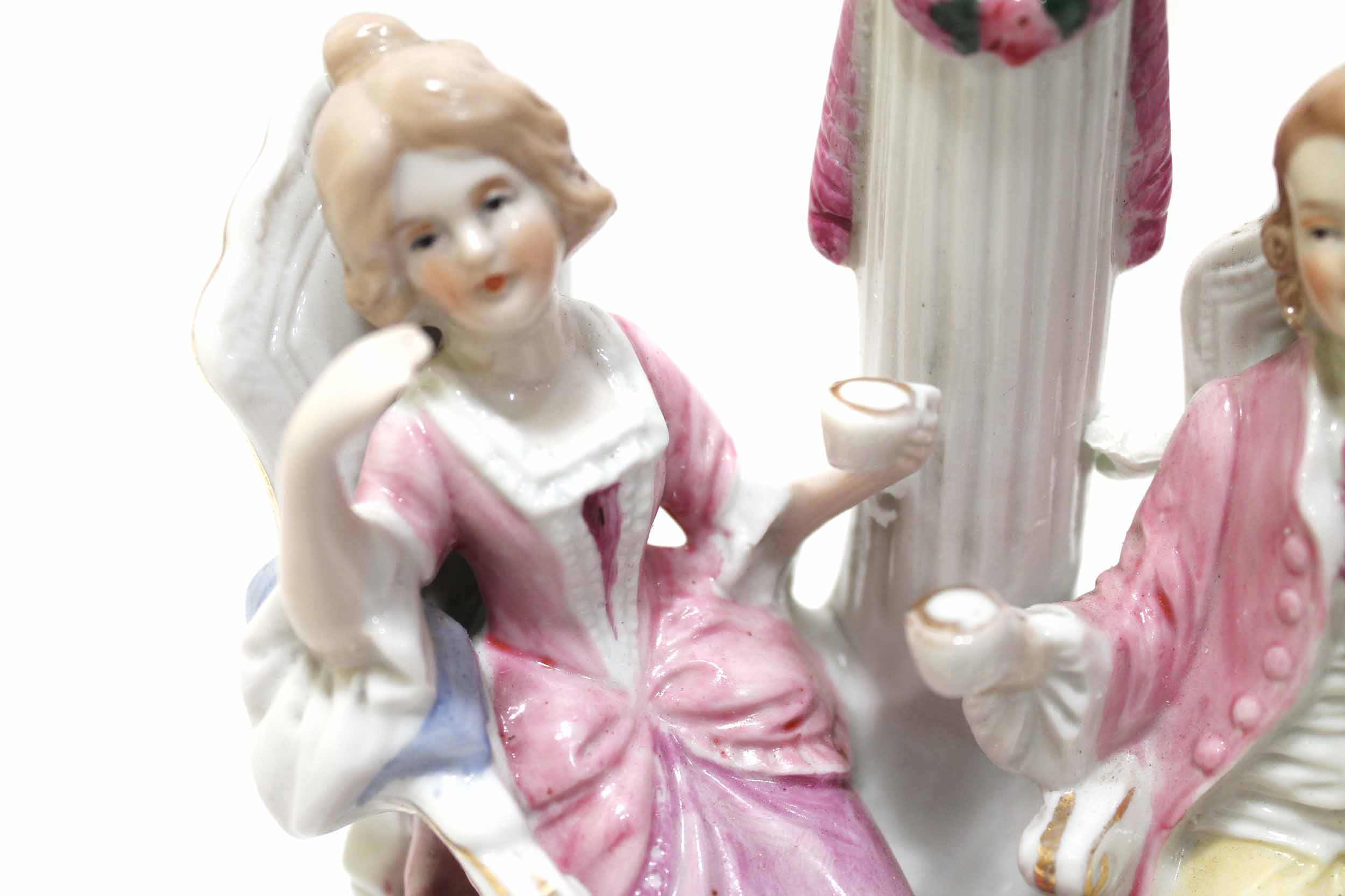Vintage Victorian Porcelain Figurine Lamp 