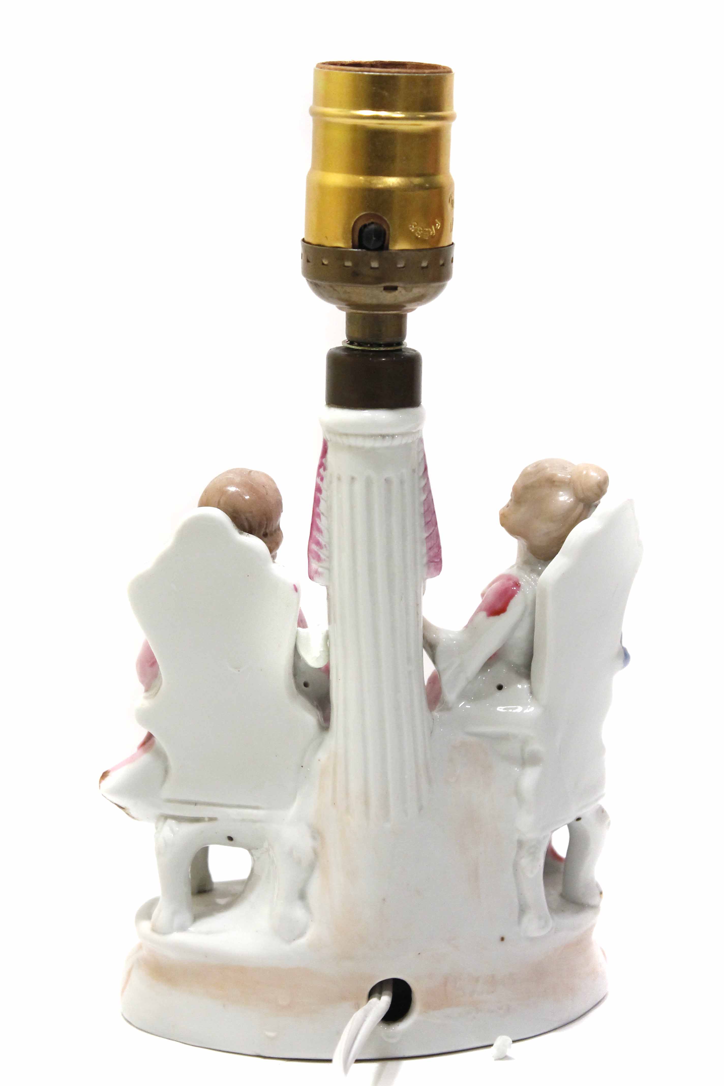 Vintage Victorian Porcelain Figurine Lamp 