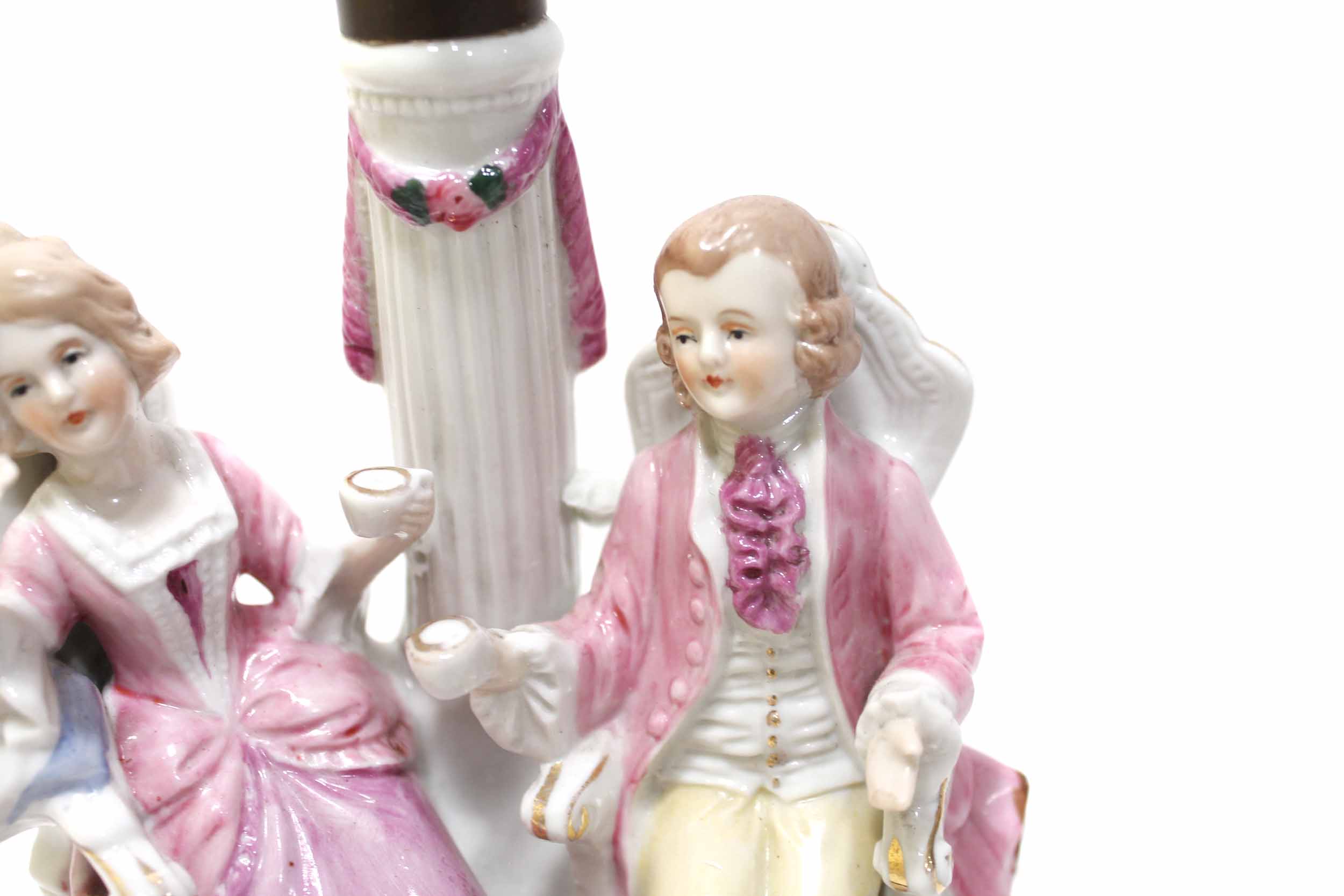 Vintage Victorian Porcelain Figurine Lamp 