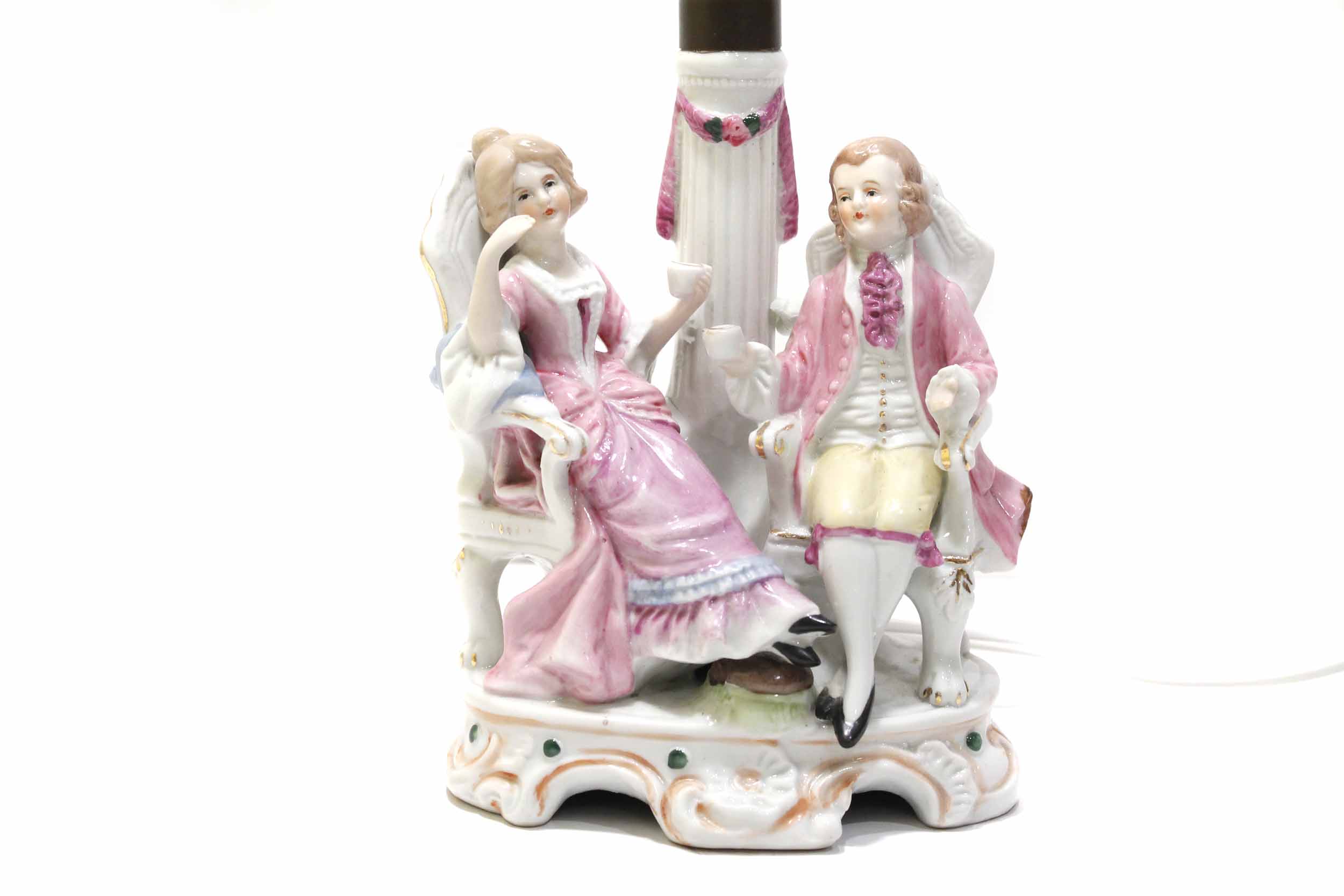 Vintage Victorian Porcelain Figurine Lamp 