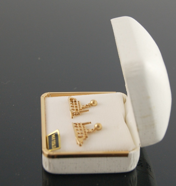 14K Delta Queen Pierced Earrings and Rope Bracelet