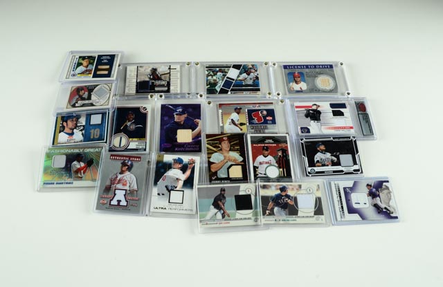Nineteen Game-Worn/Swatch Baseball Cards
