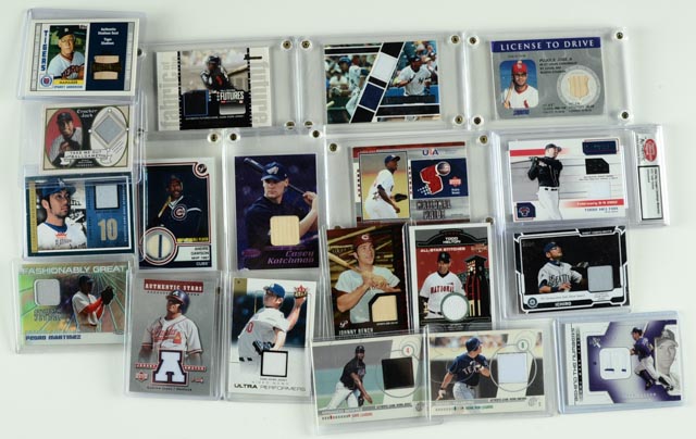 Nineteen Game-Worn/Swatch Baseball Cards
