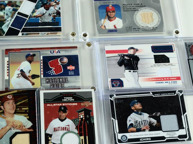Nineteen Game-Worn/Swatch Baseball Cards