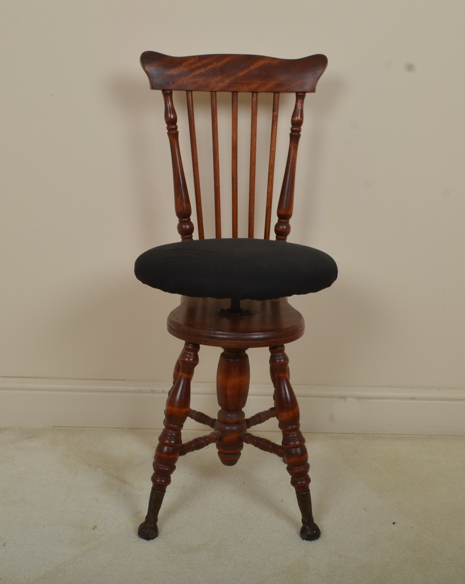 Antique Comb Back Adjustable Piano Stool