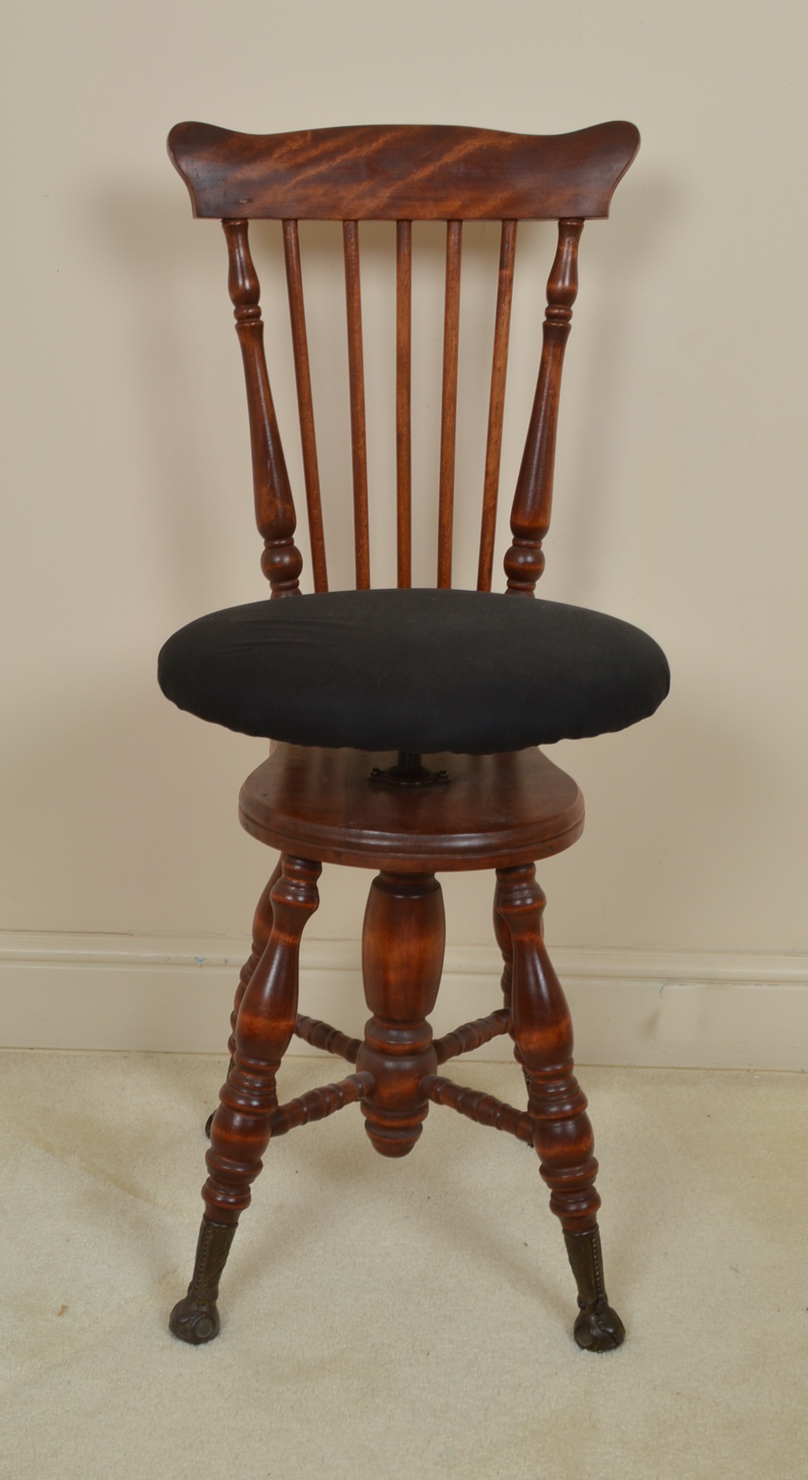 Antique Comb Back Adjustable Piano Stool