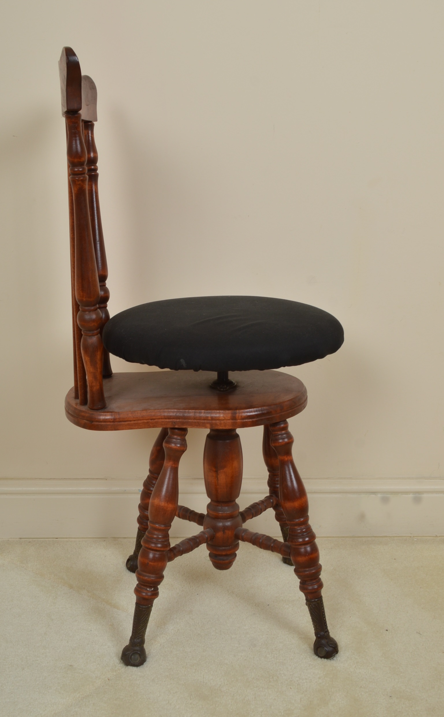 Antique Comb Back Adjustable Piano Stool