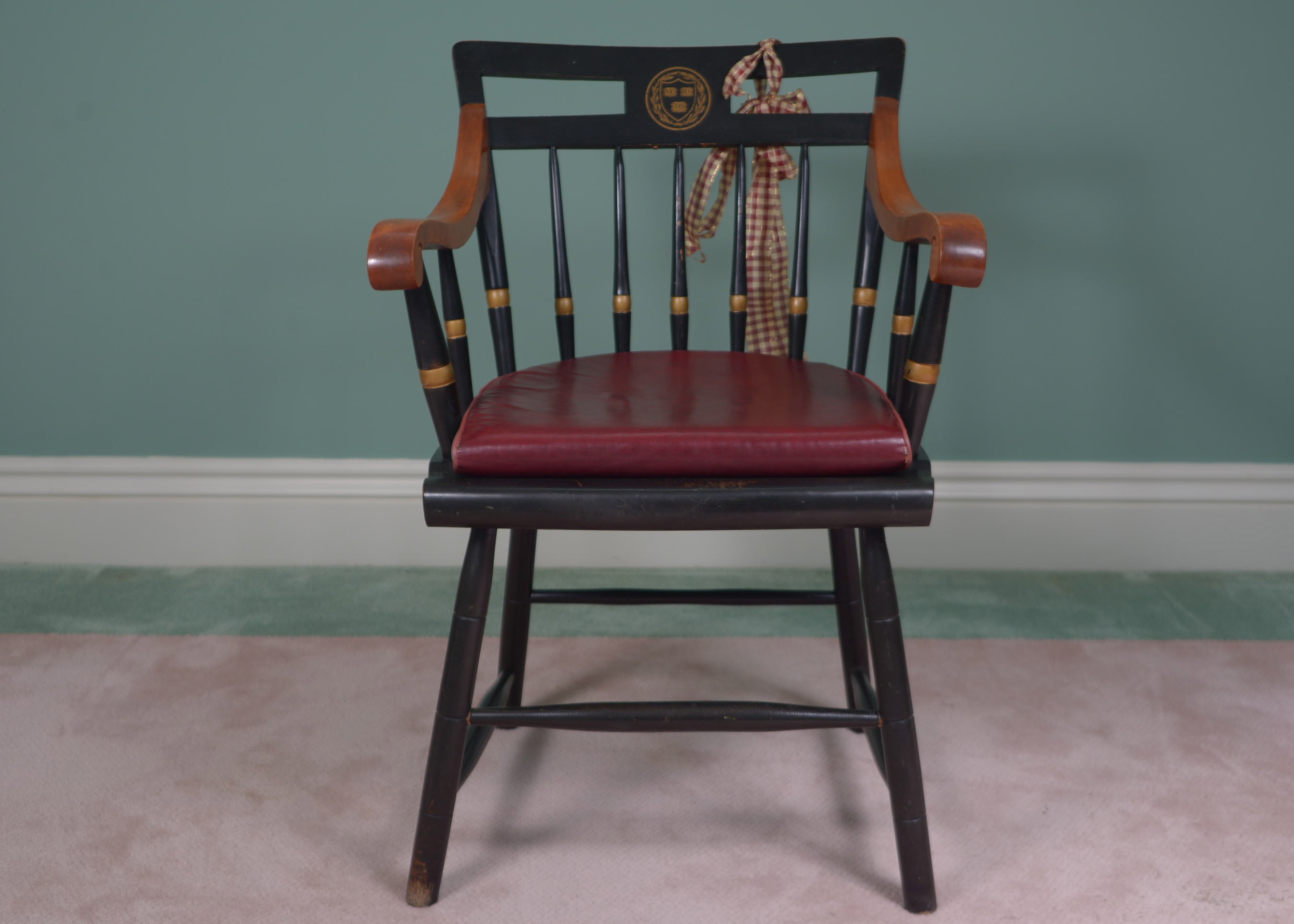 Harvard University Maple and Black Lacquer Boardroom Chair