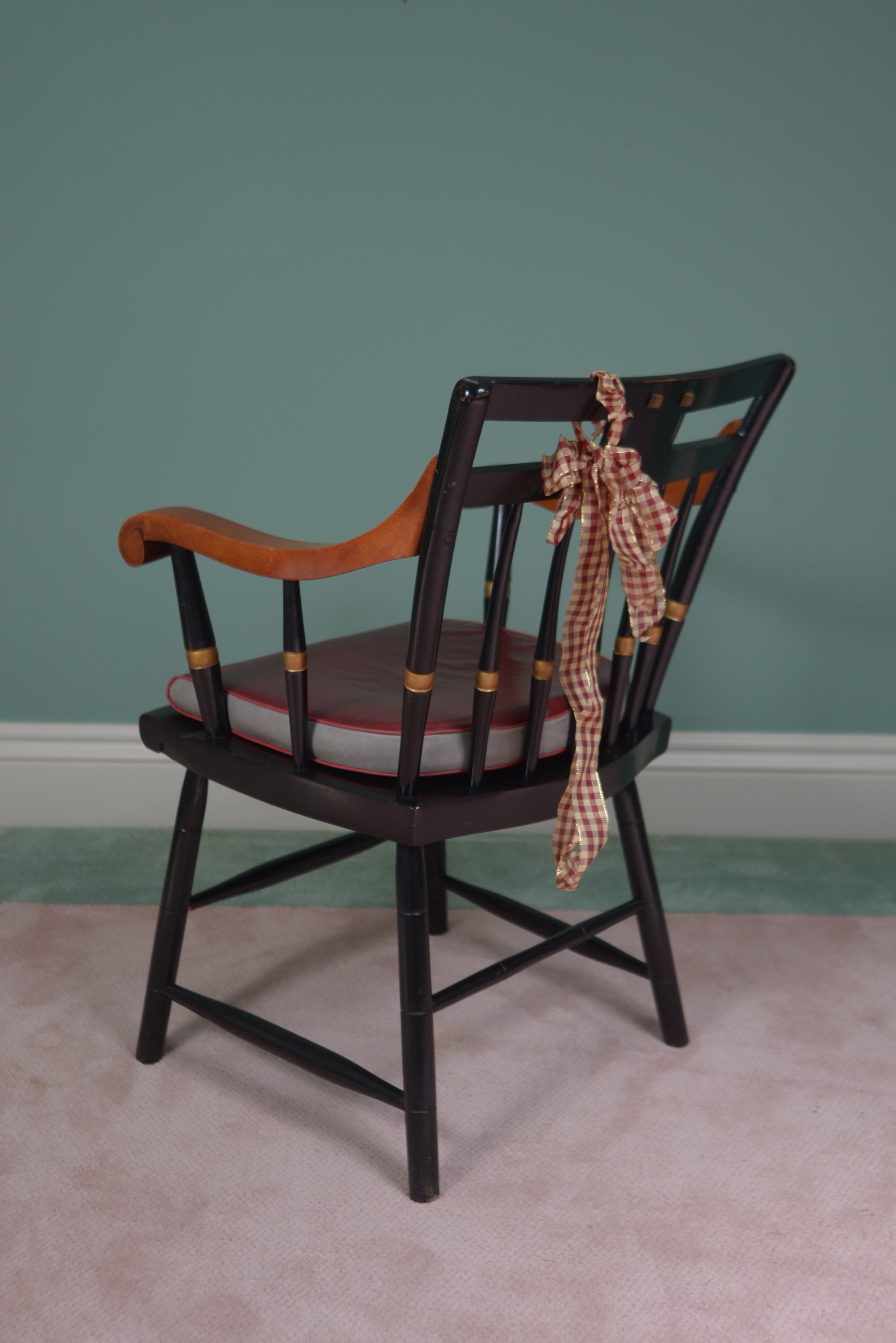 Harvard University Maple and Black Lacquer Boardroom Chair