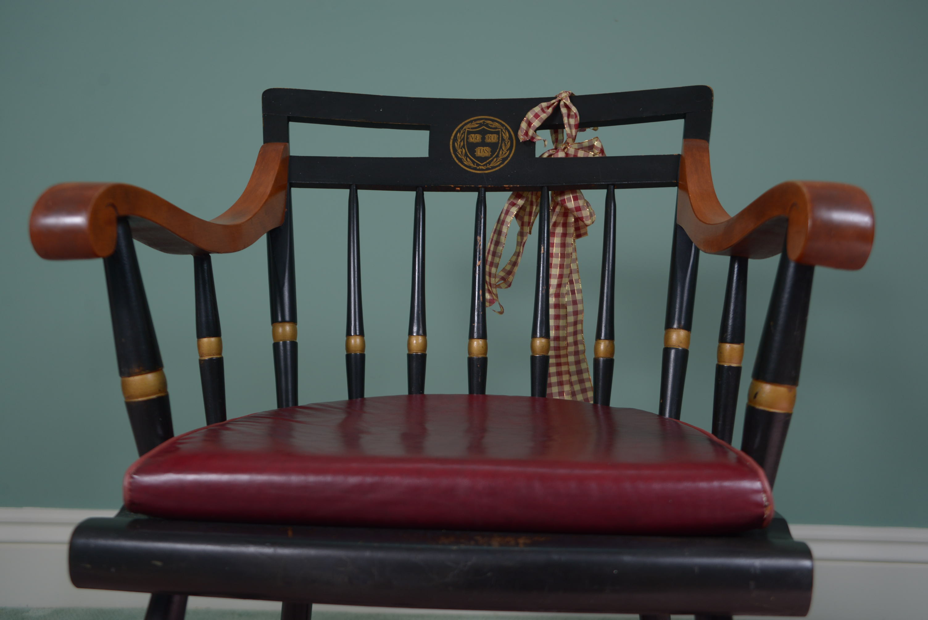 Harvard University Maple and Black Lacquer Boardroom Chair