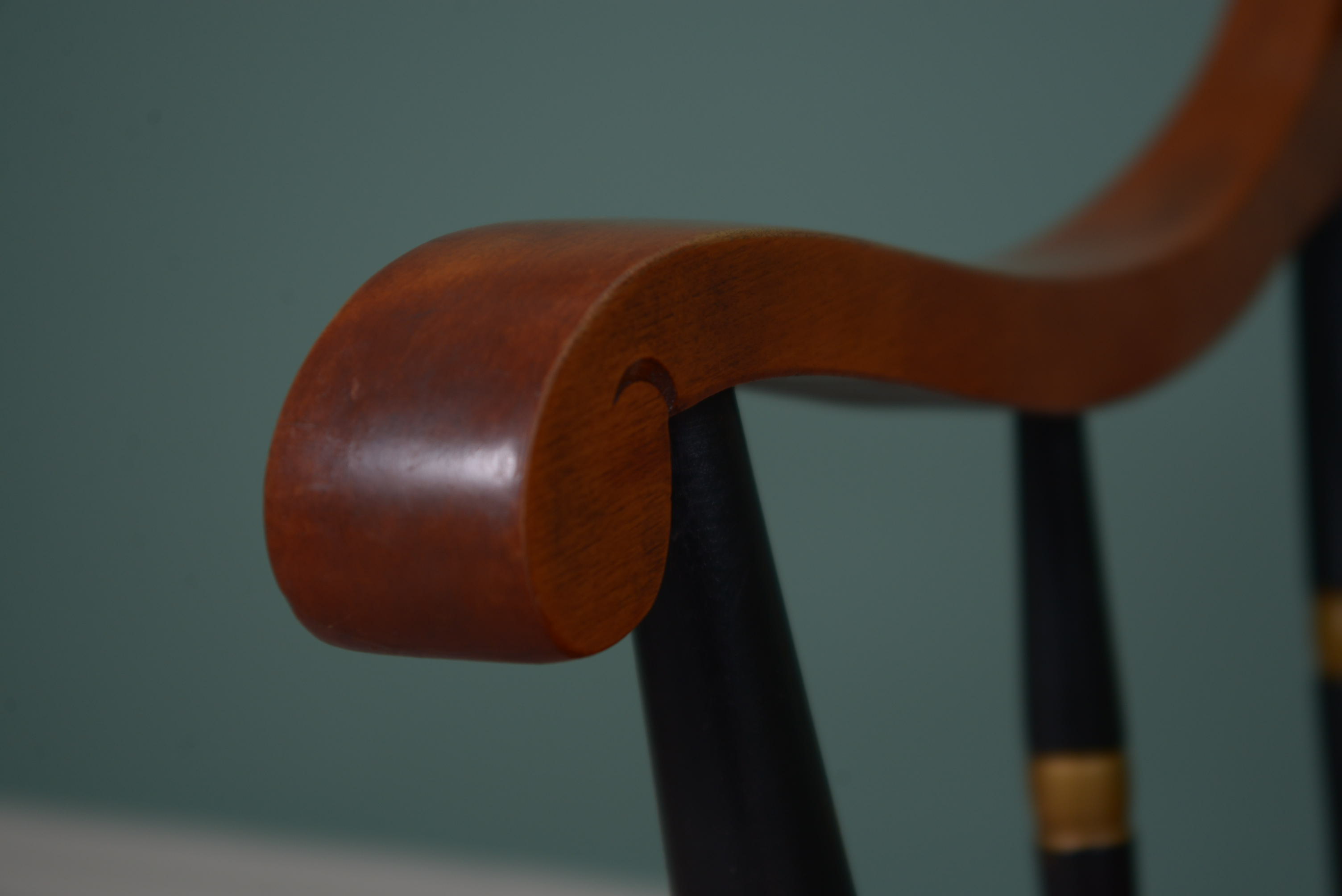 Harvard University Maple and Black Lacquer Boardroom Chair