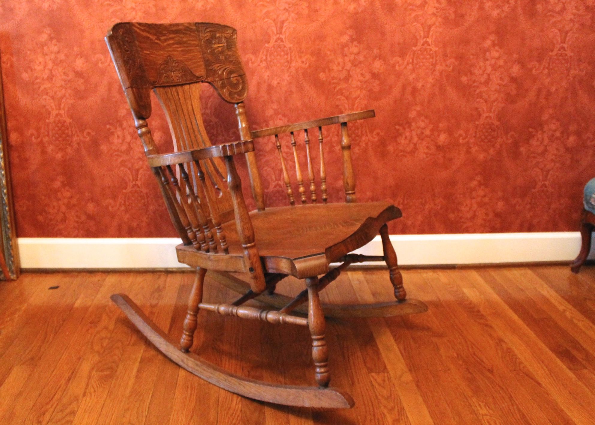 Antique Tiger Oak Rocking Chair