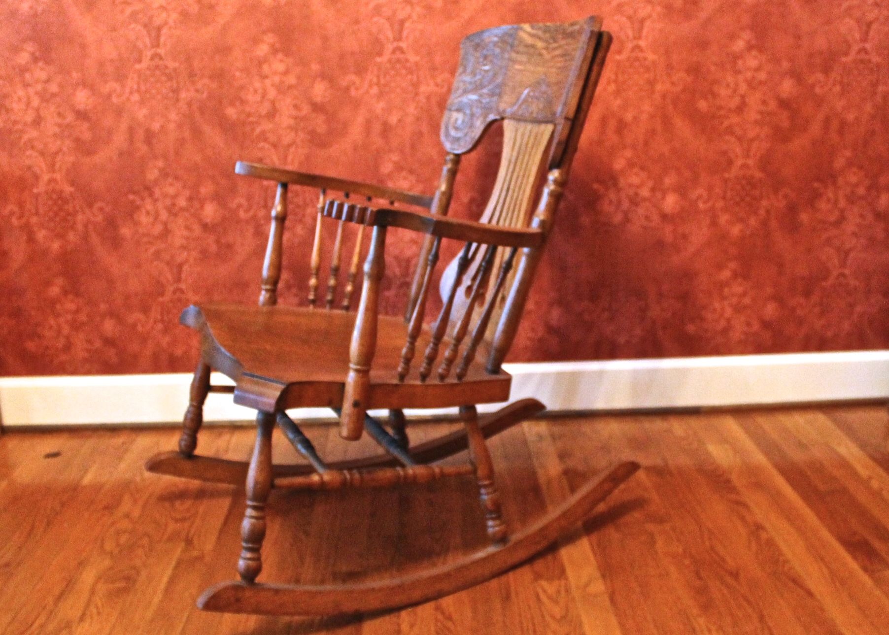 Antique Tiger Oak Rocking Chair