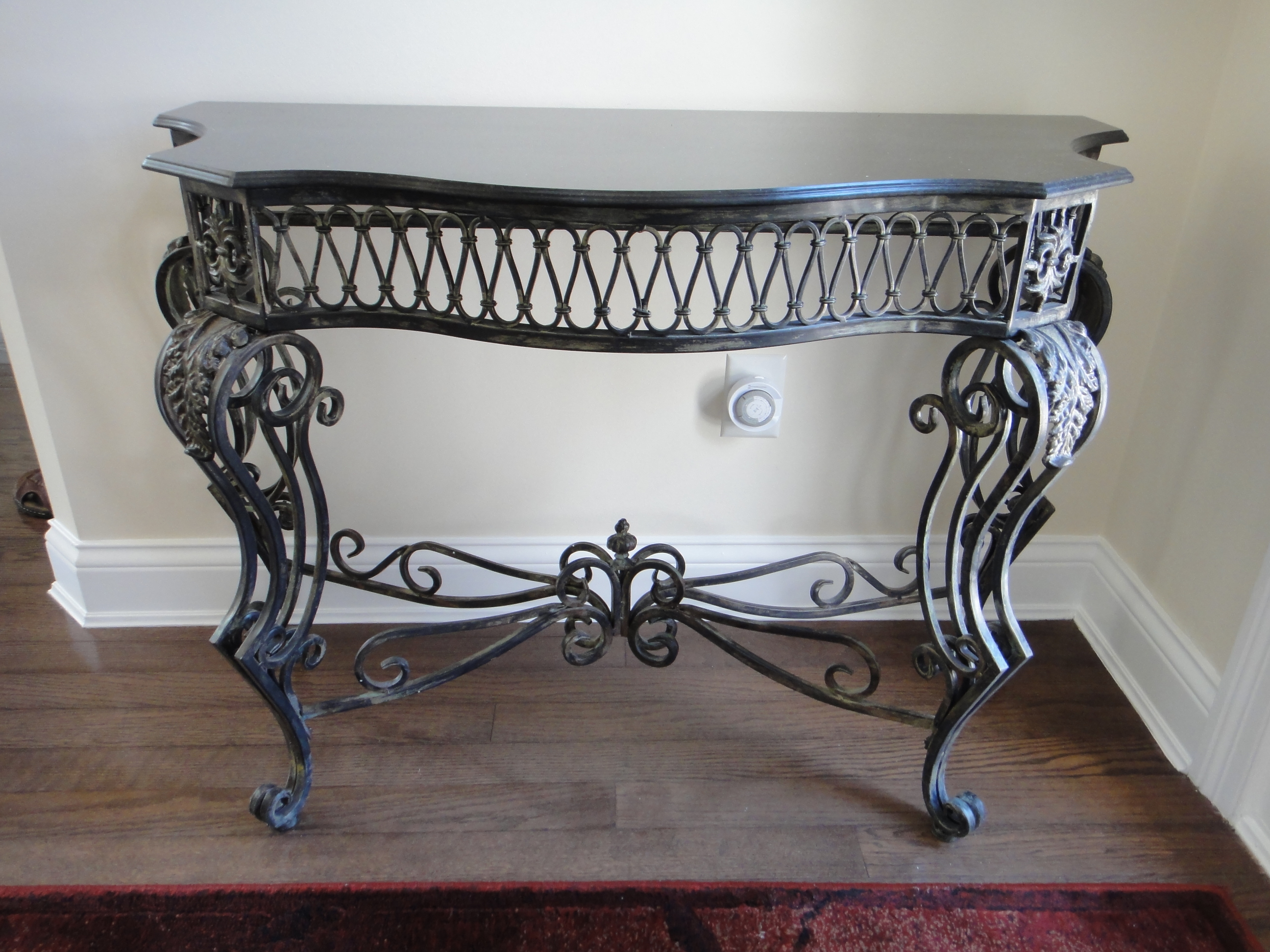 Gorgeous Wrought Iron Foyer Mirror and Console Table