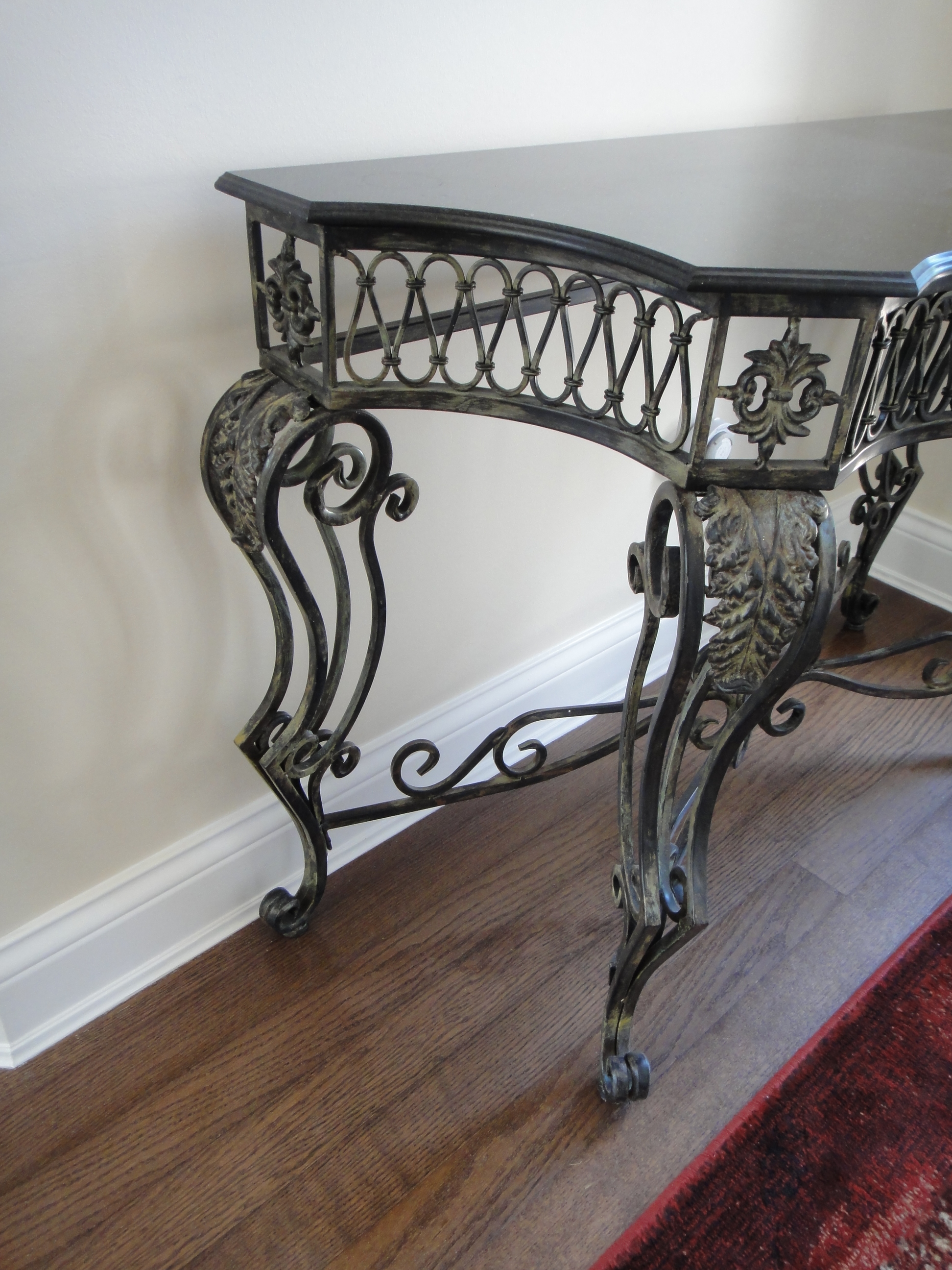 Gorgeous Wrought Iron Foyer Mirror and Console Table
