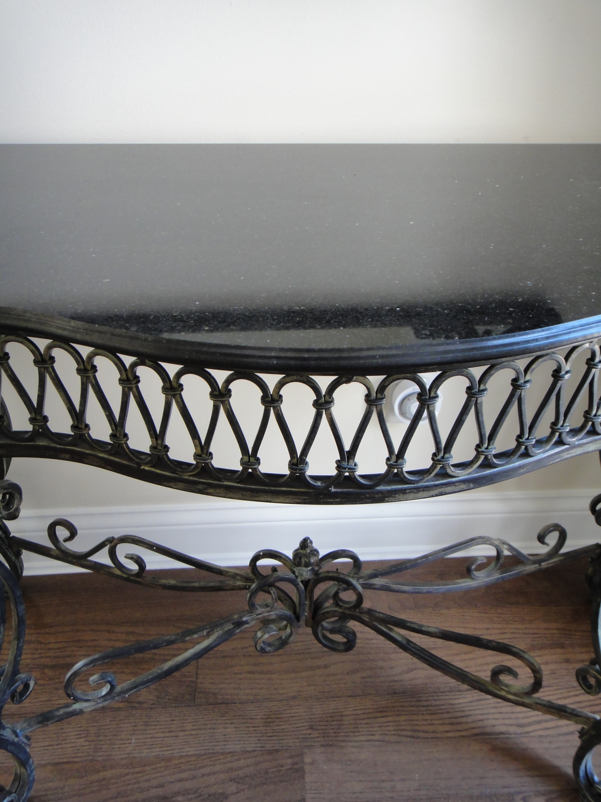 Gorgeous Wrought Iron Foyer Mirror and Console Table