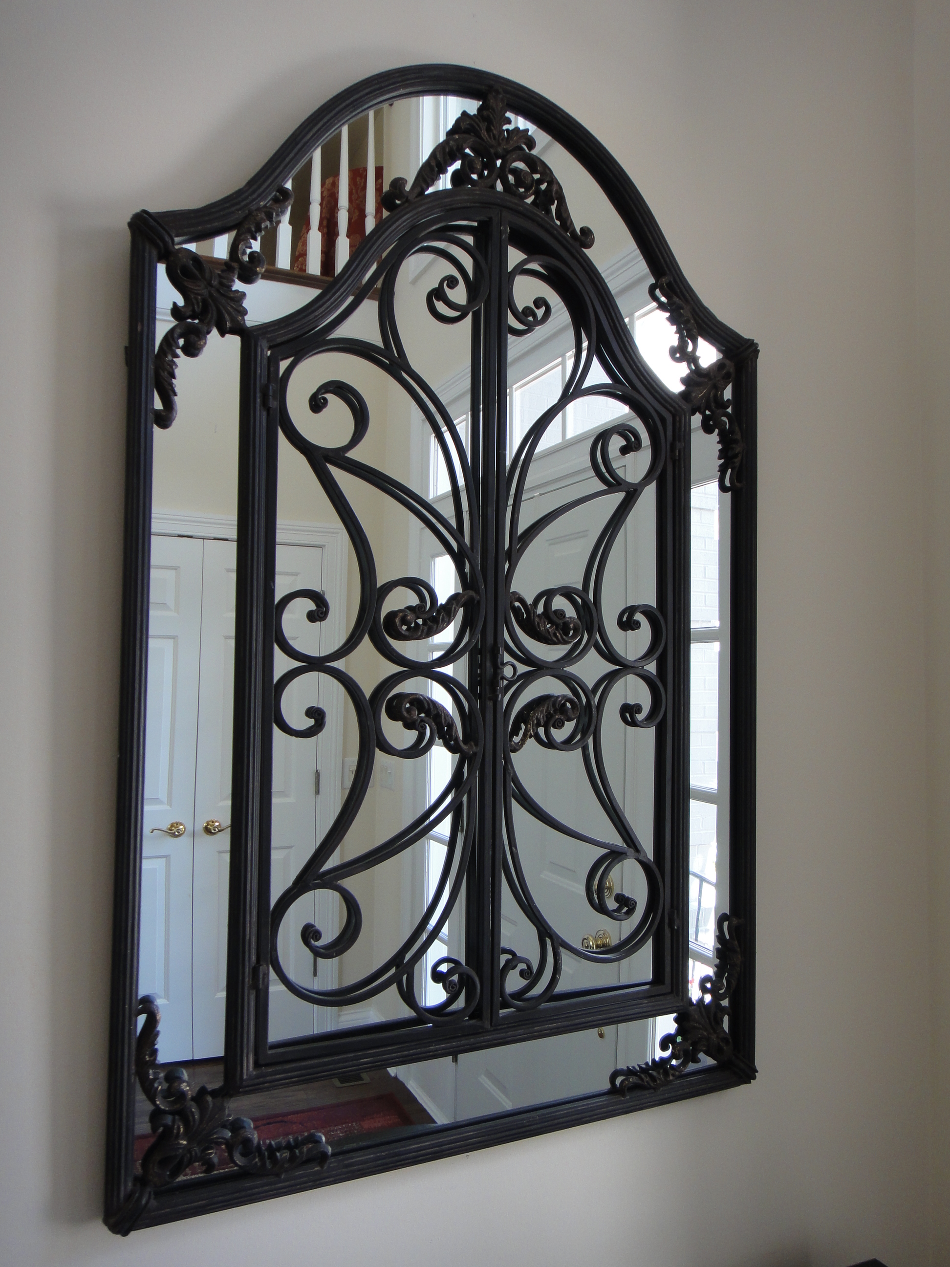 Gorgeous Wrought Iron Foyer Mirror and Console Table