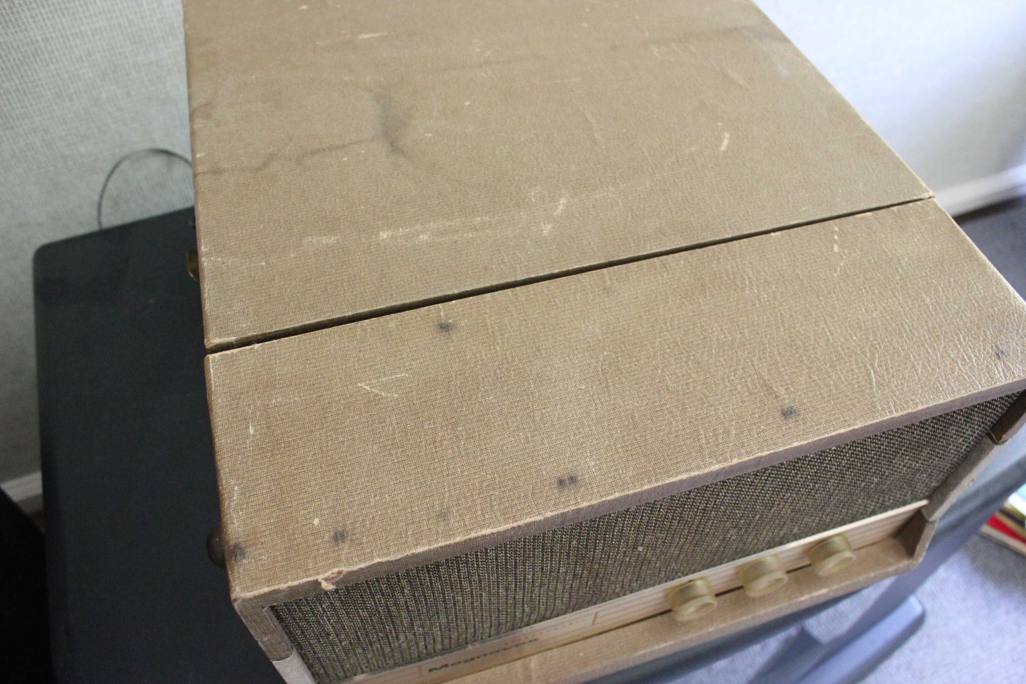 Vintage Magnavox Hero Stereophonic Record Player with Records 