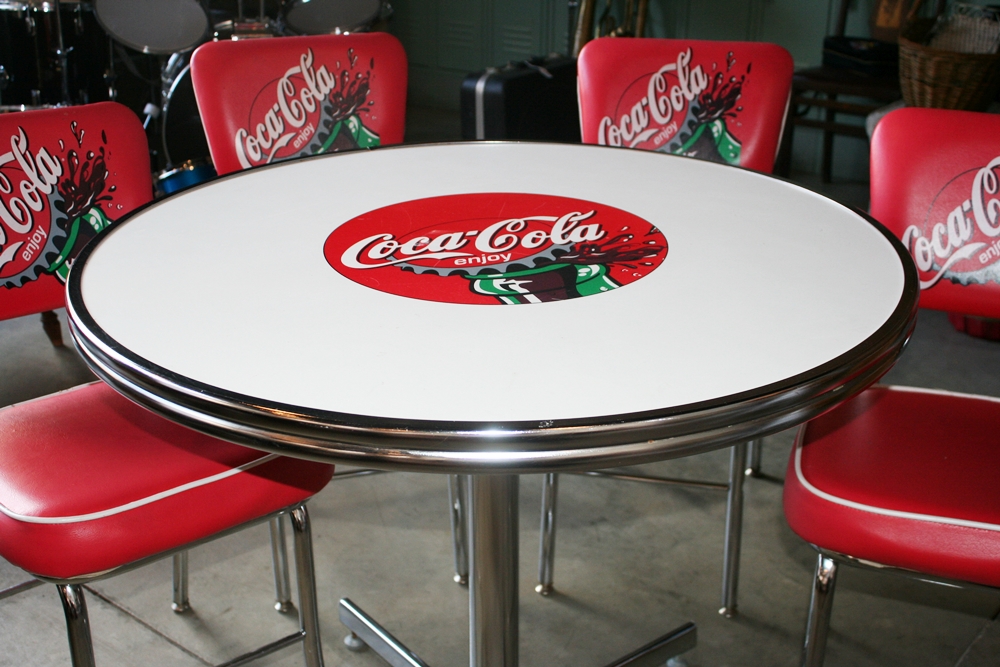 Coca-Cola Soda Table and Four Chairs