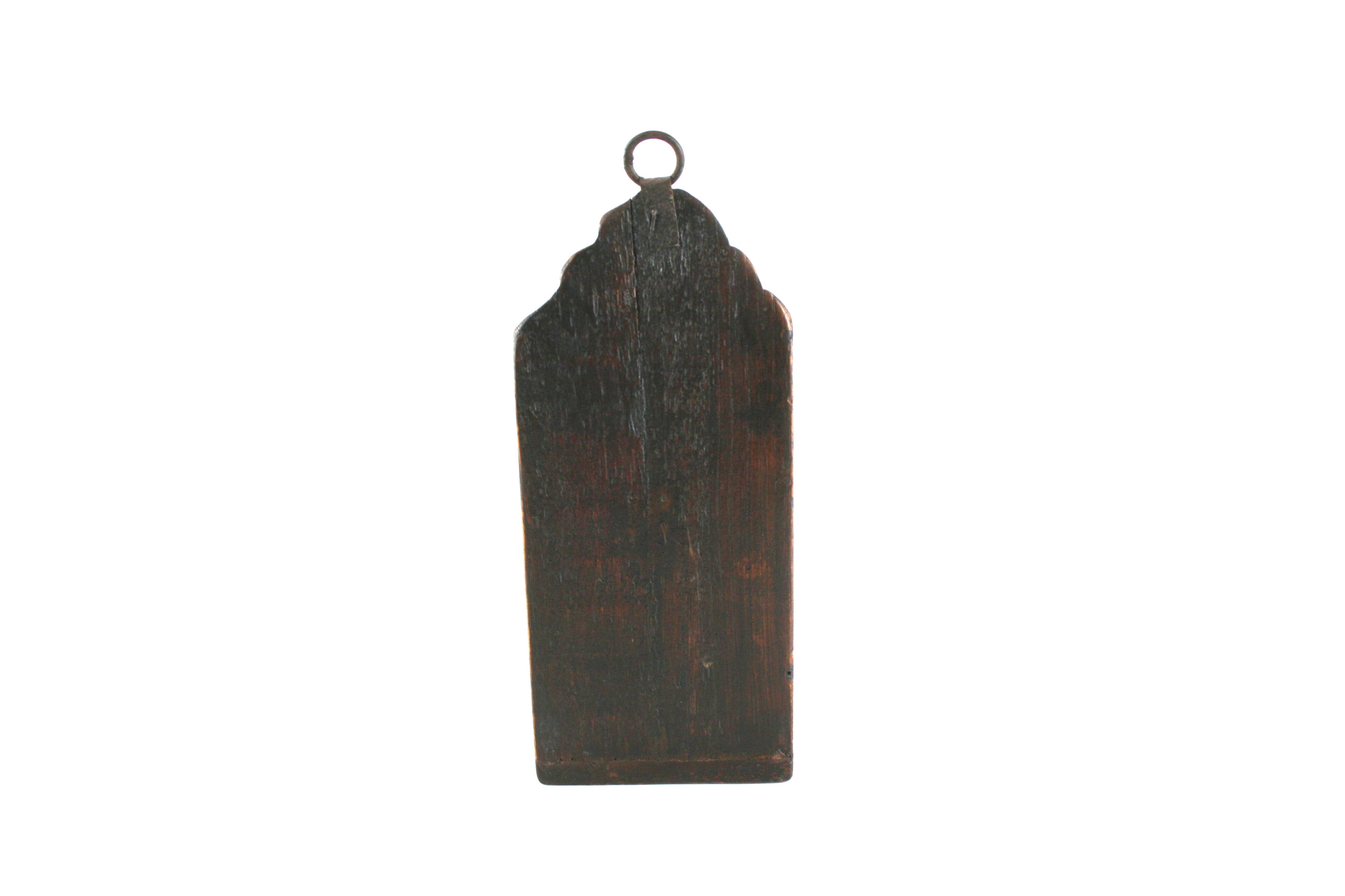 Wall Pocket with Hand Painted Floral Designs and Two Candles