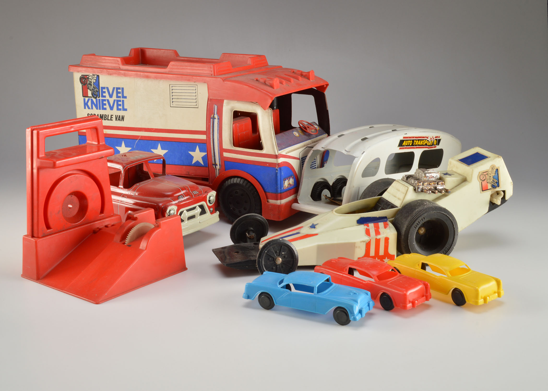 Vintage Eval Knievel and Other Toy Cars