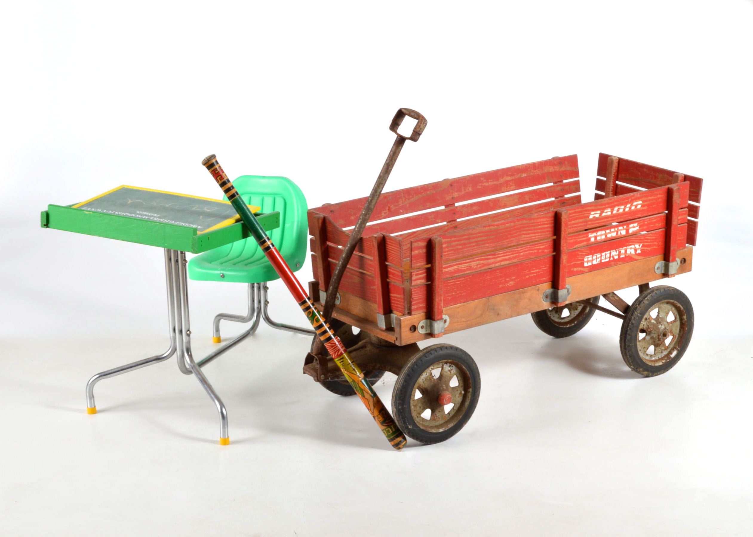 Vintage Radio Flyer Wagon and Playskool Desk