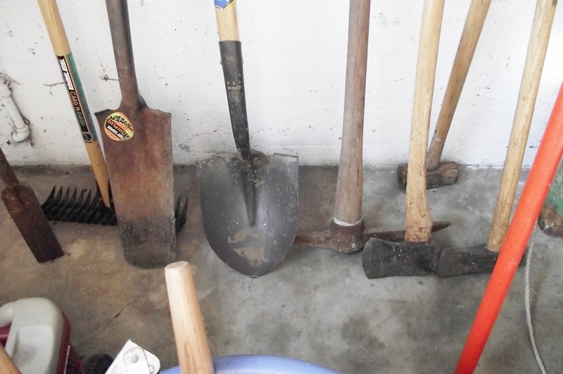 A Jackson Professional Tools Wheelbarrow and Vintage Tools