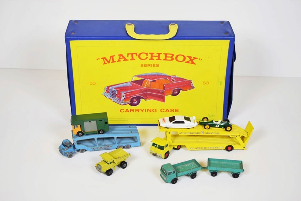 A 1965 Matchbox Car Carrying Case Filled With Vintage Matchbox