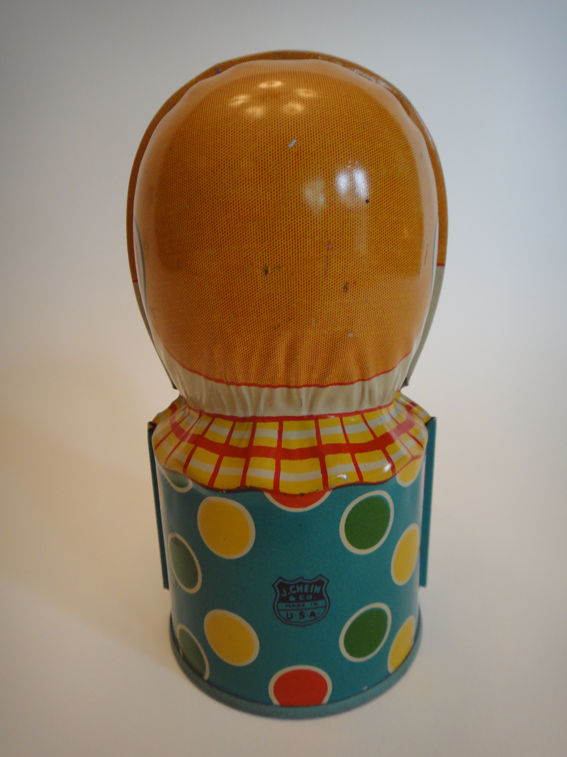 Vintage 1940s J. Chein Mechanical Clown Bank