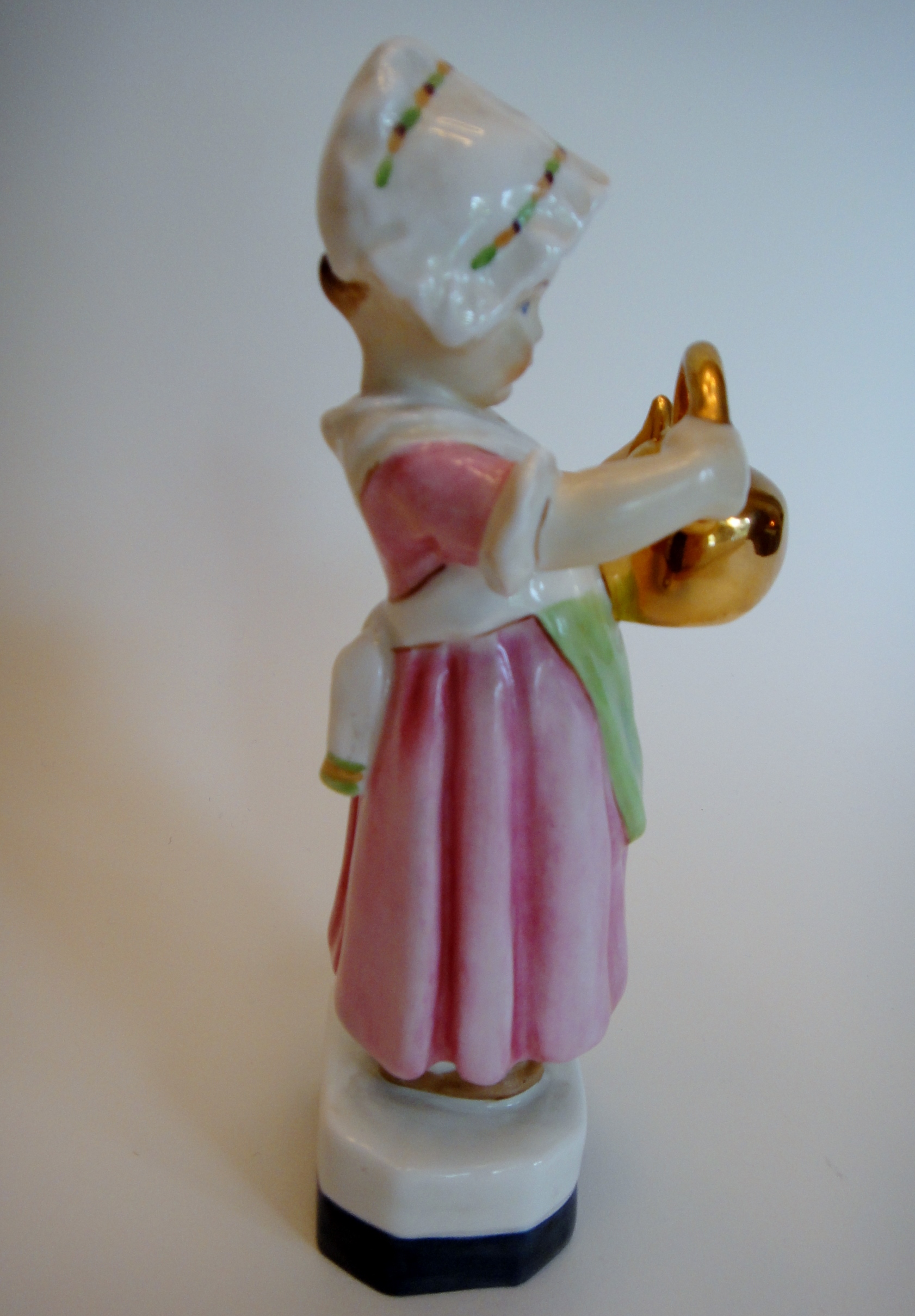 Vtg. Royal Worcester "Polly Put The Kettle On" Porcelain Figurine