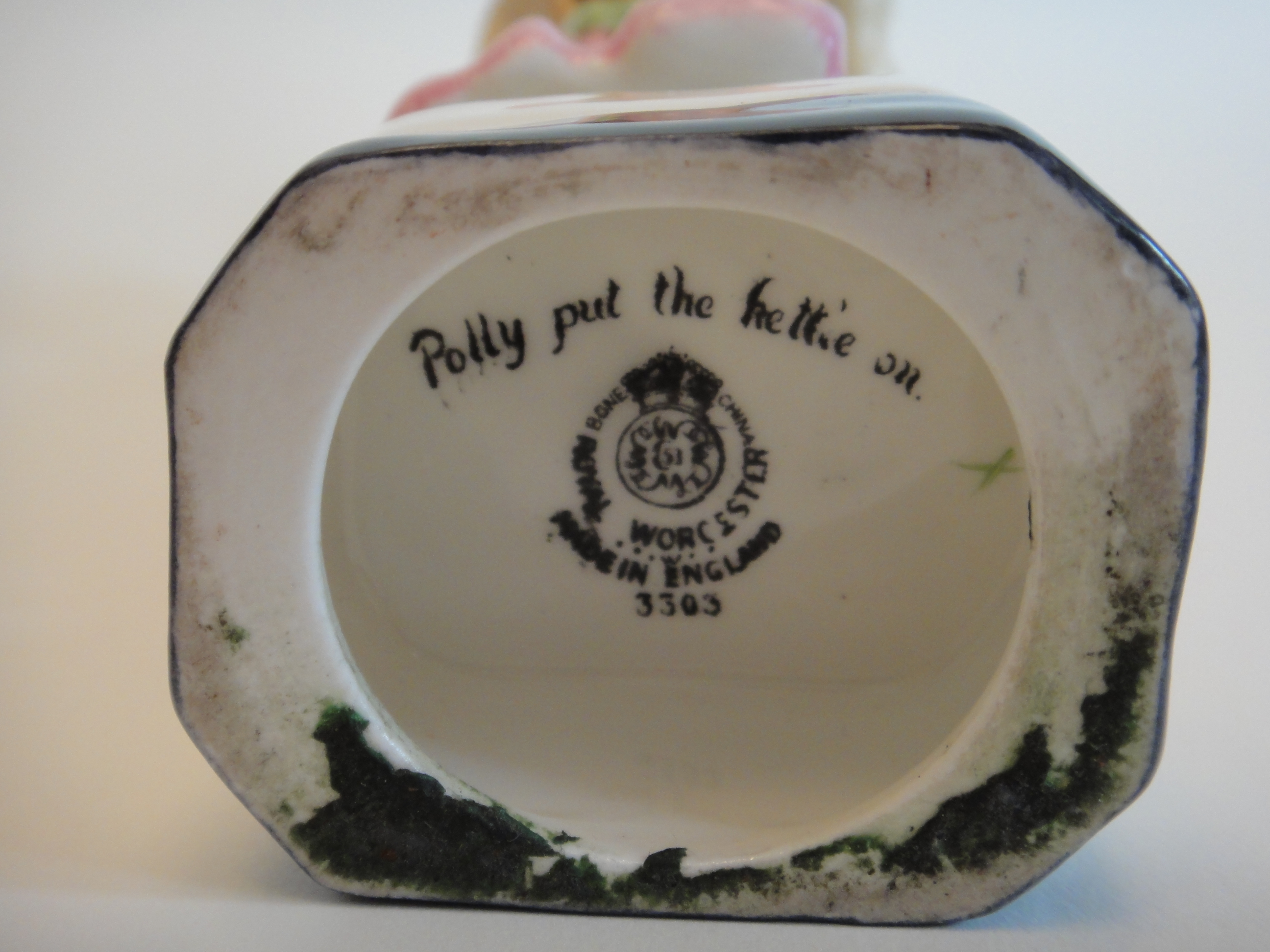 Vtg. Royal Worcester "Polly Put The Kettle On" Porcelain Figurine