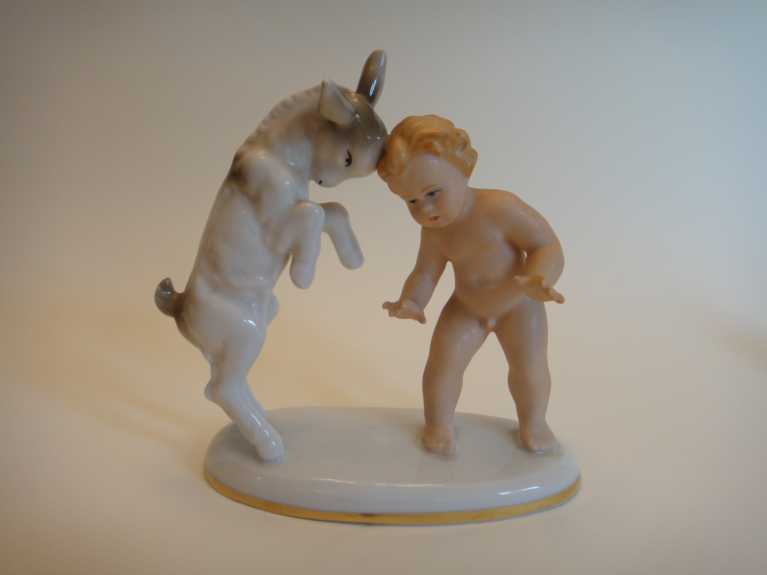 Vintage Gerold & Co. Tettau Bavaria "Butting Heads" Figurine 