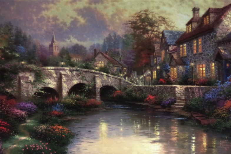 Thomas Kinkade Limited Edition Print 'Cobblestone Brooke'