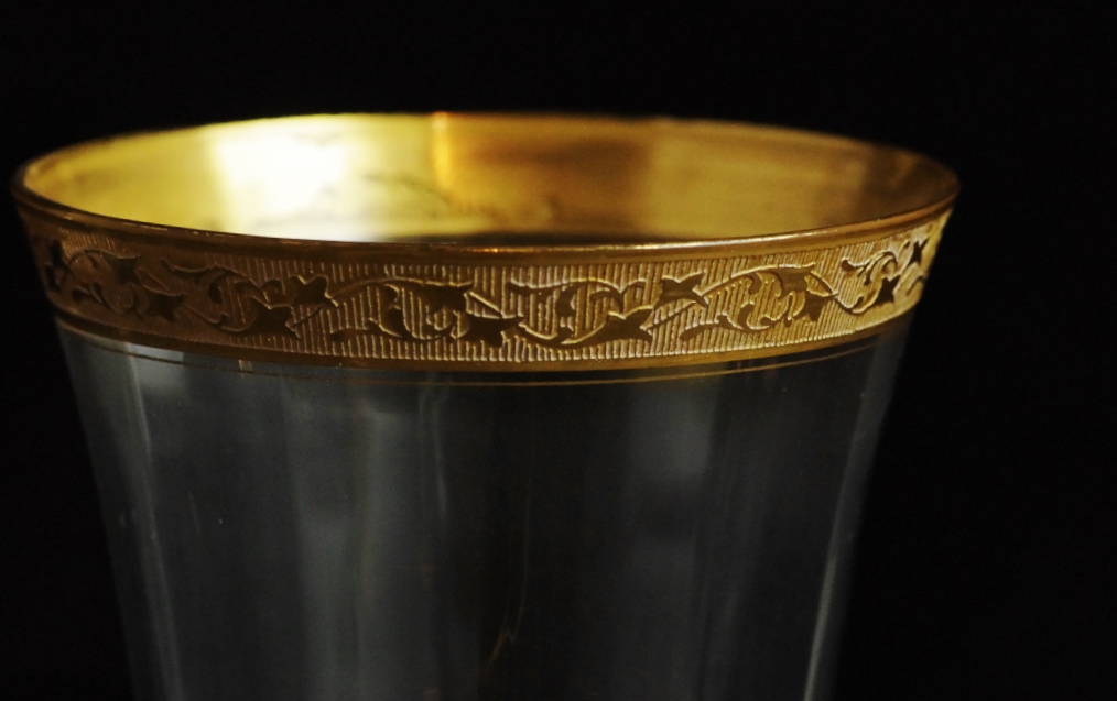 Vintage Crystal Stemware with Gold Rims