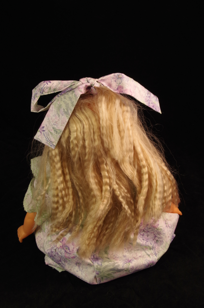 Vintage Famosa Doll in Green and Lavender Dress